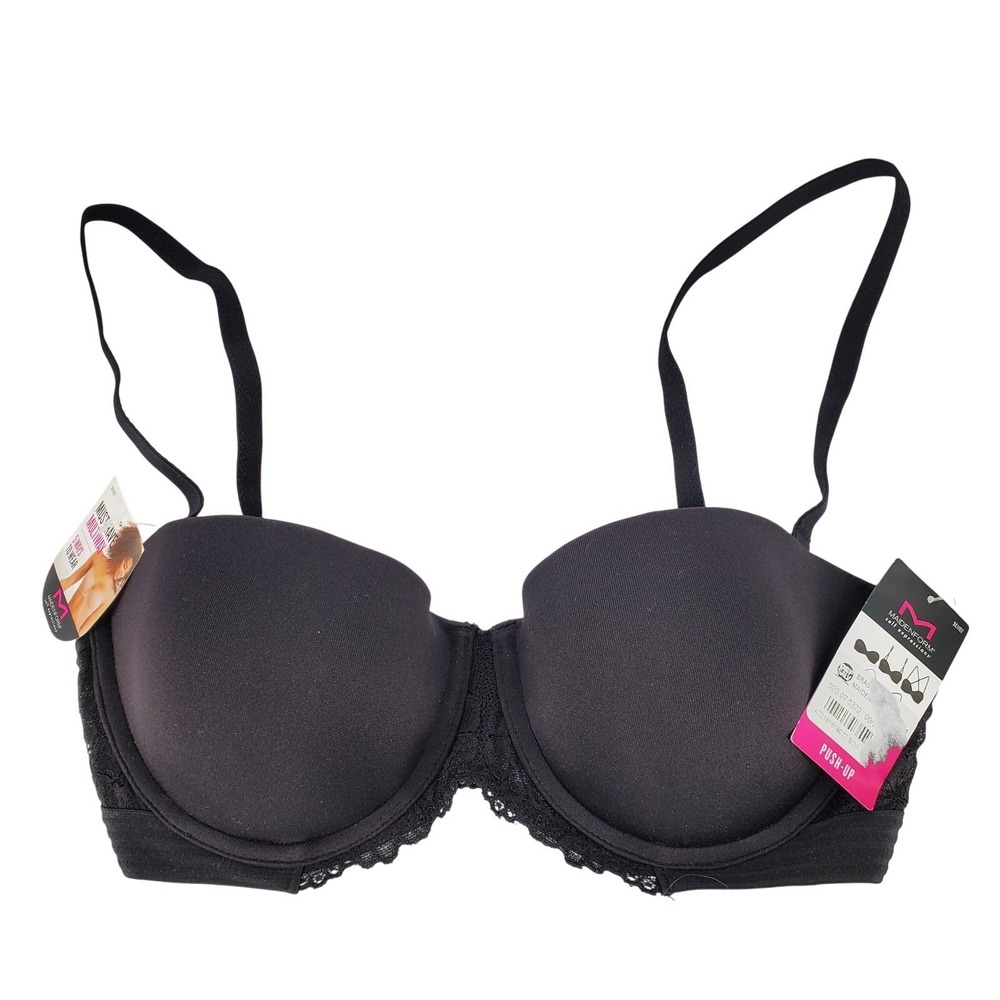 Maidenform Self‎ Expressions 36B Black Multiway Push Up Bra Convertible SE1102